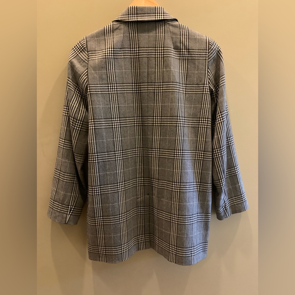 Madewell Gray, Black + White Plaid Blazer - Picture 3 of 5